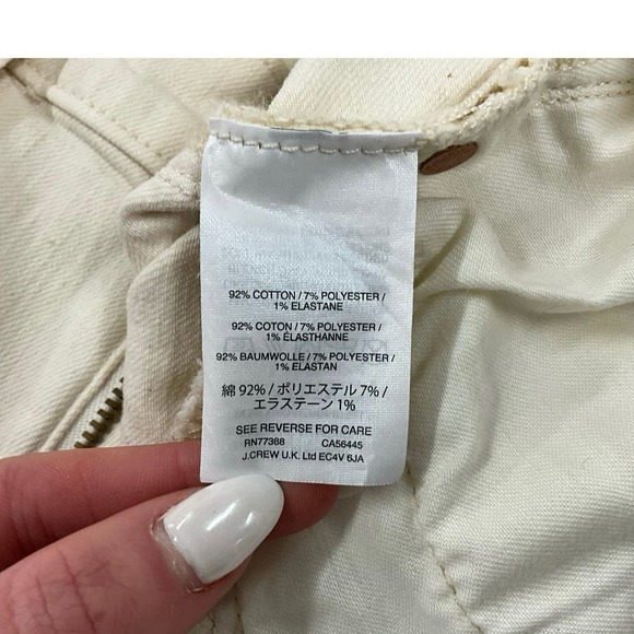 J. Crew Women’s Toothpick Jeans Pants Size 26 Cream/Ivory Color Summer 2017 - Picture 7 of 12